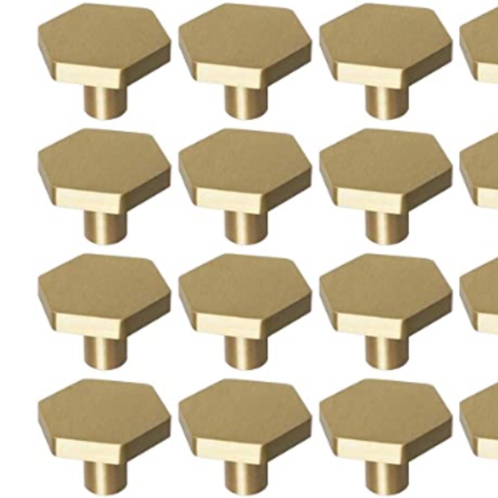 RZDEAL 16Pcs 1-1/10" Solid Brass Dresser Knobs